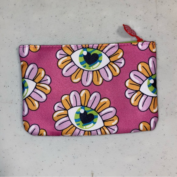 ipsy Handbags - Ipsy Cosmetics Bag with Pink Heart Eye and Flower Design